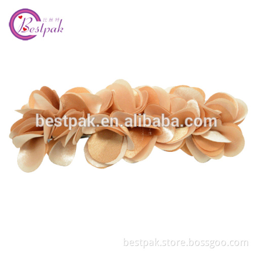 artificial brown beautiful hot sale small polyester satin adult hair clip